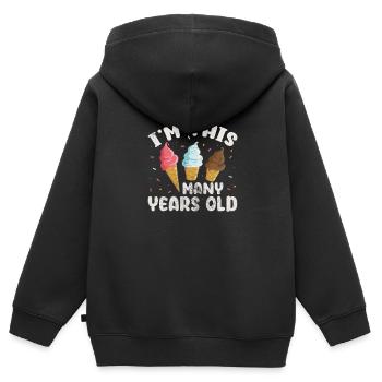 Eiscreme - Kinder Premium Organic Zip Hoodie - Schwarz - Hinten - AI Model Kid Male (0cm)