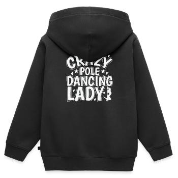 Crazy Pole Dancing Lady Rod Dancing - Sweat Premium à capuche zippé enfant bio - noir - Dos - AI Model Kid Male (0cm)