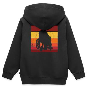 19 Wheelchair Retro Background - Kinder Premium Organic Zip Hoodie - Schwarz - Hinten - AI Model Kid Male (0cm)