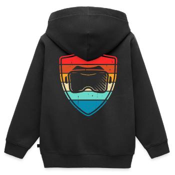 Réalité virtuelle VR - Sweat Premium à capuche zippé enfant bio - noir - Dos - AI Model Kid Male (0cm)