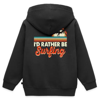 Surfer Surfen - Kinder Premium Organic Zip Hoodie - Schwarz - Hinten - AI Model Kid Male (0cm)