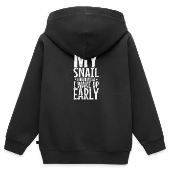 My Snail is the Reason I wake up Early - Kinder Premium Organic Zip Hoodie - Schwarz - Hinten - AI Model Kid Male (0cm)