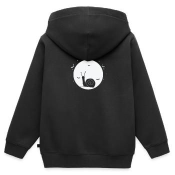 Schnecke im Mondlicht Schneckenhaus Tier - Kinder Premium Organic Zip Hoodie - Schwarz - Hinten - AI Model Kid Male (0cm)