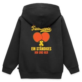 Tischtennis Leben Tischtennisspieler Meisterschaft - Kinder Premium Organic Zip Hoodie - Schwarz - Hinten - AI Model Kid Male (0cm)