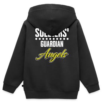 Soldaten, Schutzengel, Kaplan - Kinder Premium Organic Zip Hoodie - Schwarz - Hinten - AI Model Kid Male (0cm)