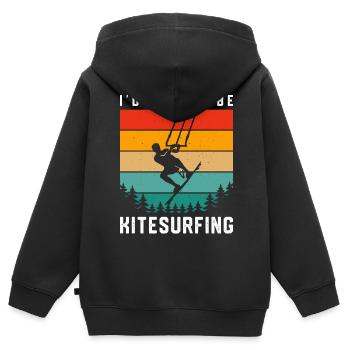 Kitesurf Kitesurfer Kiteboard Kitesurfen - Kinder Premium Organic Zip Hoodie - Schwarz - Hinten - AI Model Kid Male (0cm)