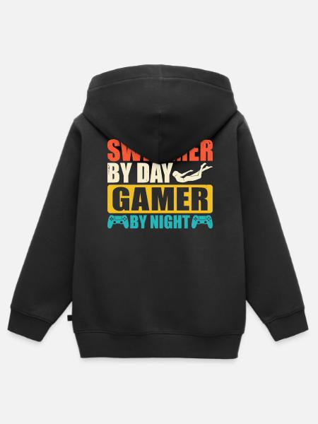 Schwimmen Schwimmer - Kinder Premium Organic Zip Hoodie - Schwarz