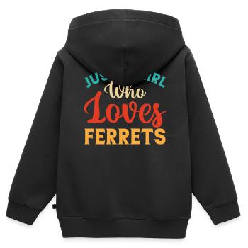 Furet - Sweat Premium à capuche zippé enfant bio - noir - Dos - AI Model Kid Male (0cm)