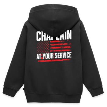 Seelsorger Zu Ihren Diensten, Kaplan - Kinder Premium Organic Zip Hoodie - Schwarz - Hinten - AI Model Kid Male (0cm)