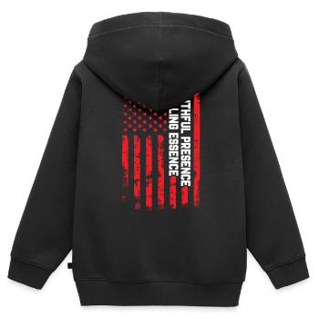 Heilende Essenz Der Treuen Gegenwart, Kaplan - Kinder Premium Organic Zip Hoodie - Schwarz - Hinten - AI Model Kid Male (0cm)