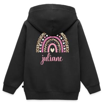 Juliane Regenbogen Name Geburtstag Juliane - Kinder Premium Organic Zip Hoodie - Schwarz - Hinten - AI Model Kid Male (0cm)