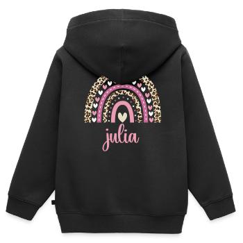 Julia Regenbogen Name Geburtstag Julia - Kinder Premium Organic Zip Hoodie - Schwarz - Hinten - AI Model Kid Male (0cm)