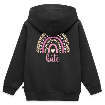 Kate Regenbogen Name Geburtstag Kate - Kinder Premium Organic Zip Hoodie - Schwarz - Hinten - AI Model Kid Male (0cm)