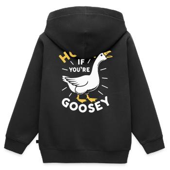 Honk Goose - Sweat Premium à capuche zippé enfant bio - noir - Dos - AI Model Kid Male (0cm)