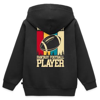 Fantasy Football - Kinder Premium Organic Zip Hoodie - Schwarz - Hinten - AI Model Kid Male (0cm)