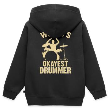 Batterie Batteur Batteur - Sweat Premium à capuche zippé enfant bio - noir - Dos - AI Model Kid Male (0cm)