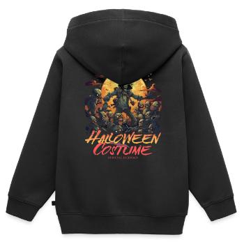 Cooler Zombie Jäger: Halloween Kostüm für Damen - Kinder Premium Organic Zip Hoodie - Schwarz - Hinten - AI Model Kid Male (0cm)