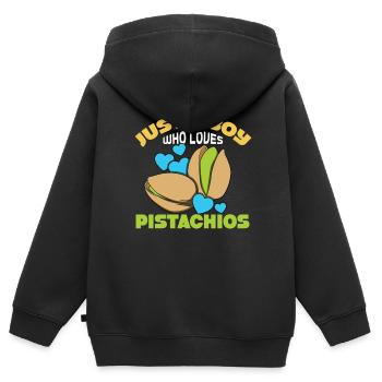 Pistachio Christmas Dinner Gift - Kids Premium Organic Zip-up Hoodie - black - Back - AI Model Kid Male (0cm)
