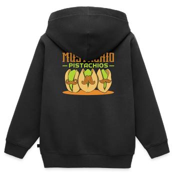 Pistachio Christmas Dinner Gift - Kids Premium Organic Zip-up Hoodie - black - Back - AI Model Kid Male (0cm)