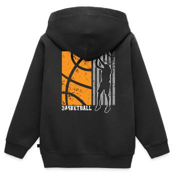 Basketball Basketballer - Kinder Premium Organic Zip Hoodie - Schwarz - Hinten - AI Model Kid Male (0cm)
