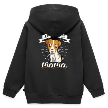 Jack Russel Mama - Jack Russel Terrier - Kinder Premium Organic Zip Hoodie - Schwarz - Hinten - AI Model Kid Male (0cm)