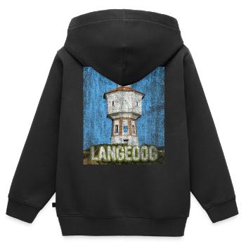 Insel Langeoog Sehnsucht - Kinder Premium Organic Zip Hoodie - Schwarz - Hinten - AI Model Kid Male (0cm)