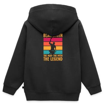 Blacksmith Schiede Anvil Cutler Gift - Kids Premium Organic Zip-up Hoodie - black - Back - AI Model Kid Male (0cm)