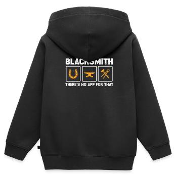 Blacksmith Schiede Anvil Cutler Gift - Kids Premium Organic Zip-up Hoodie - black - Back - AI Model Kid Male (0cm)