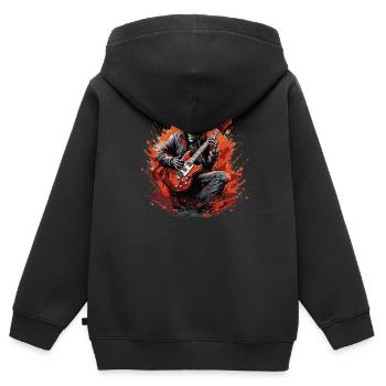 Gitarristen E-Gitarren Akustik-Gitarre E-Gitarre - Kinder Premium Organic Zip Hoodie - Schwarz - Hinten - AI Model Kid Male (0cm)