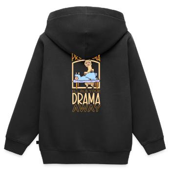 No Probllama - Massage - Sweat Premium à capuche zippé enfant bio - noir - Dos - AI Model Kid Male (0cm)