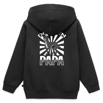 Deutsche Dogge Papa - Deutsche Dogge - Kinder Premium Organic Zip Hoodie - Schwarz - Hinten - AI Model Kid Male (0cm)