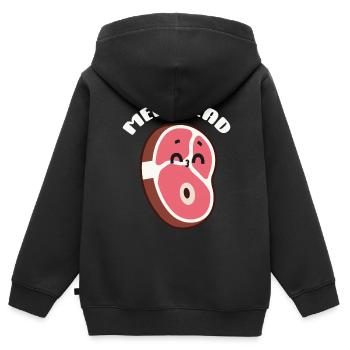 Steak - Kinder Premium Organic Zip Hoodie - Schwarz - Hinten - AI Model Kid Male (0cm)