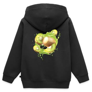Kiwi - Sweat Premium à capuche zippé enfant bio - noir - Dos - AI Model Kid Male (0cm)