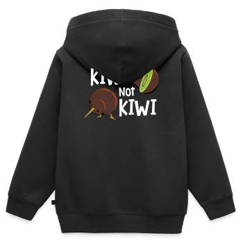 Kiwi - Sweat Premium à capuche zippé enfant bio - noir - Dos - AI Model Kid Male (0cm)