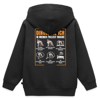 Australian Shepherd - Kinder Premium Organic Zip Hoodie - Schwarz - Hinten - AI Model Kid Male (0cm)
