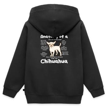 Chihuahua Hund Hundeschule Hundehalter Geschenk - Kinder Premium Organic Zip Hoodie - Schwarz - Hinten - AI Model Kid Male (0cm)