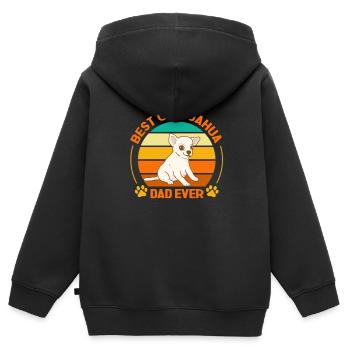 Chihuahua Dog Dog School Dog Owner Gift - Kids Premium Organic Zip-up Hoodie - black - Back - AI Model Kid Male (0cm)