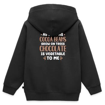 Schokolade Schoko Essen Kakao Geschenk - Kinder Premium Organic Zip Hoodie - Schwarz - Hinten - AI Model Kid Male (0cm)
