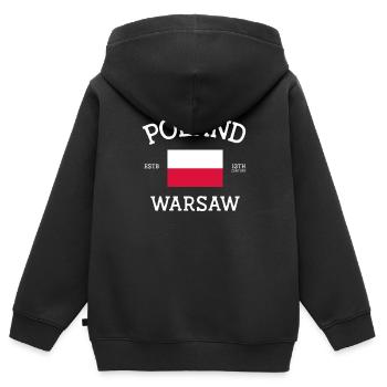Polen - Kinder Premium Organic Zip Hoodie - Schwarz - Hinten - AI Model Kid Male (0cm)