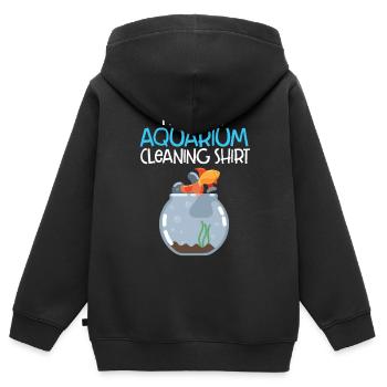 Aquarium - Kinder Premium Organic Zip Hoodie - Schwarz - Hinten - AI Model Kid Male (0cm)