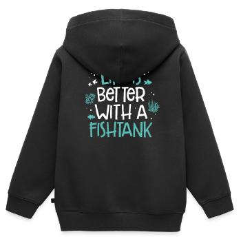 Aquarium - Kinder Premium Organic Zip Hoodie - Schwarz - Hinten - AI Model Kid Male (0cm)