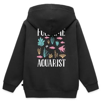 Aquarium - Kinder Premium Organic Zip Hoodie - Schwarz - Hinten - AI Model Kid Male (0cm)