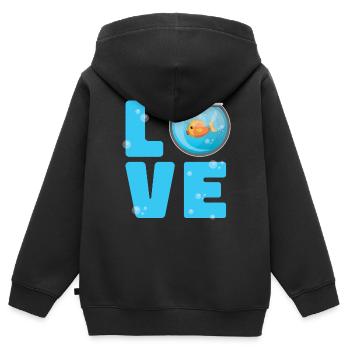 Aquarium - Kinder Premium Organic Zip Hoodie - Schwarz - Hinten - AI Model Kid Male (0cm)