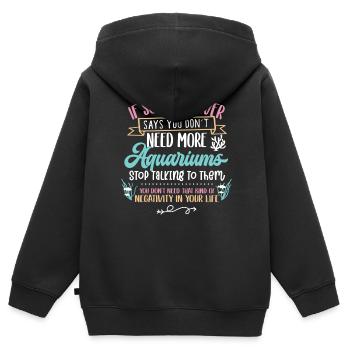 Aquarium - Kinder Premium Organic Zip Hoodie - Schwarz - Hinten - AI Model Kid Male (0cm)