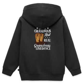 Linedance - Kinder Premium Organic Zip Hoodie - Schwarz - Hinten - AI Model Kid Male (0cm)