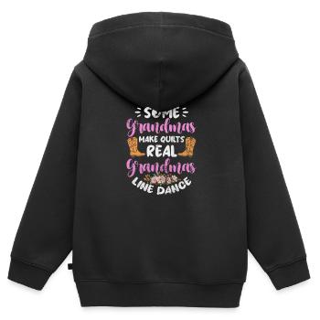 Linedance - Kinder Premium Organic Zip Hoodie - Schwarz - Hinten - AI Model Kid Male (0cm)