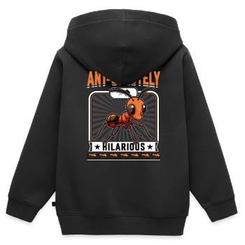 Ant-solutely hilarious - Kinder Premium Organic Zip Hoodie - Schwarz - Hinten - AI Model Kid Male (0cm)