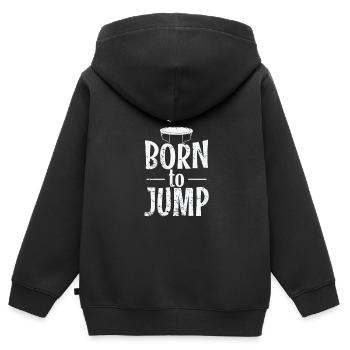 Né pour sauter trampoline rebondir loisirs - Sweat Premium à capuche zippé enfant bio - noir - Dos - AI Model Kid Male (0cm)