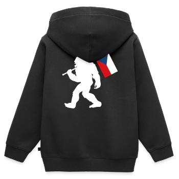 Tschechien Bigfoot - Kinder Premium Organic Zip Hoodie - Schwarz - Hinten - AI Model Kid Male (0cm)