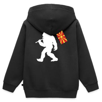 Macédoine du Nord - Sweat Premium à capuche zippé enfant bio - noir - Dos - AI Model Kid Male (0cm)